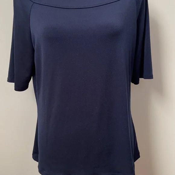 The Limited Navy Short Sleeve Blouse - Picture 4 of 15
